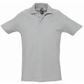Grey Marl - Front - SOLS Mens Spring II Short Sleeve Heavyweight Polo Shirt