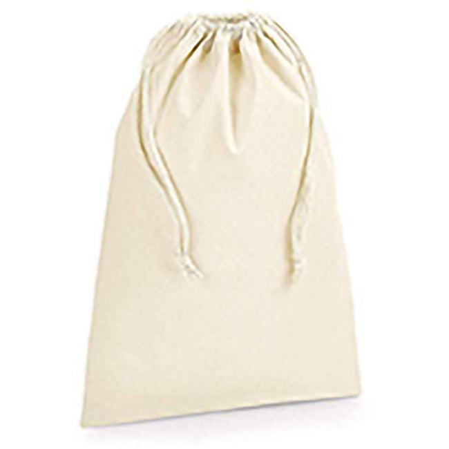 Natural - Side - Westford Mill Premium Cotton Stuff Bag