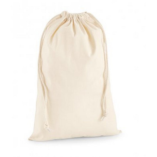 Natural - Front - Westford Mill Premium Cotton Stuff Bag