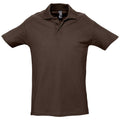 Chocolate - Front - SOLS Mens Spring II Short Sleeve Heavyweight Polo Shirt