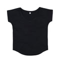 Black - Front - Mantis Womens-Ladies Loose Fit V Neck T-Shirt