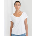 White - Back - Mantis Womens-Ladies Loose Fit V Neck T-Shirt
