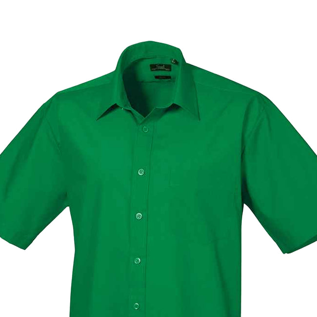 Emerald - Back - Premier Mens Short Sleeve Poplin Shirt