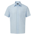 Light Blue - Front - Premier Mens Short Sleeve Poplin Shirt