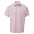 Pink - Front - Premier Mens Short Sleeve Poplin Shirt