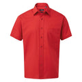 Red - Front - Premier Mens Short Sleeve Poplin Shirt