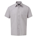 Silver - Front - Premier Mens Short Sleeve Poplin Shirt