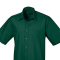 Bottle Green - Back - Premier Mens Short Sleeve Poplin Shirt