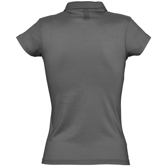 Dark Grey - Back - SOLS Womens-Ladies Prescott Short Sleeve Jersey Polo Shirt