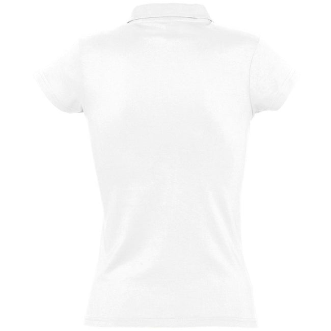 White - Back - SOLS Womens-Ladies Prescott Short Sleeve Jersey Polo Shirt