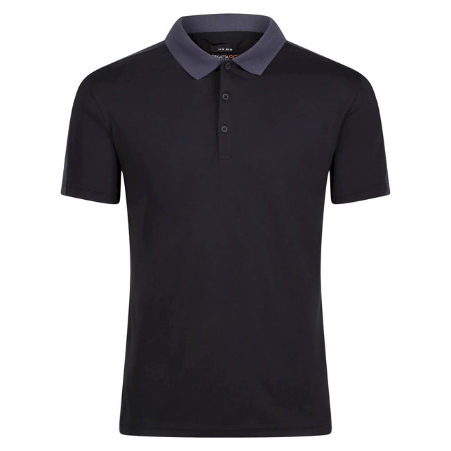 Black-Seal Grey - Front - Regatta Contrast Coolweave Pique Polo Shirt