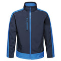 Navy-New Royal - Front - Regatta Mens Contrast Three Layer Printable Soft Shell Jacket