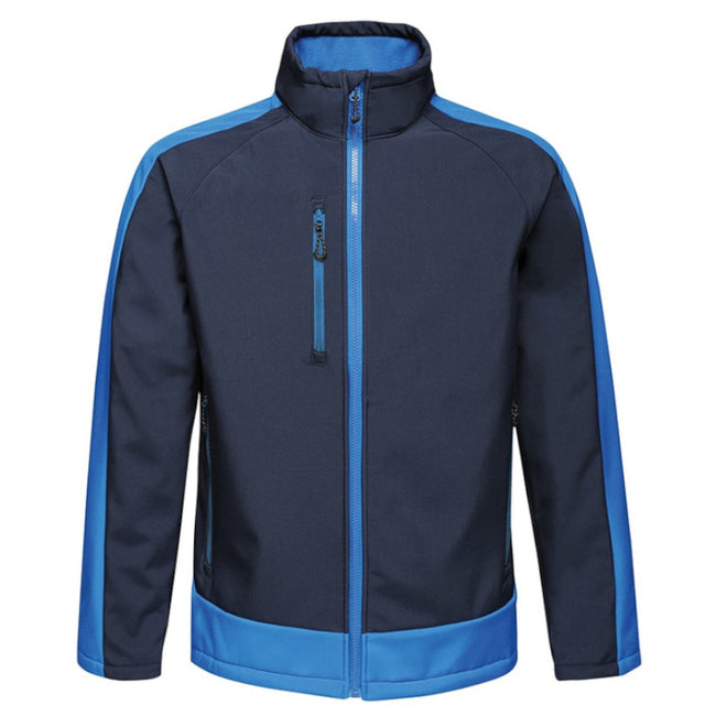 Navy-New Royal - Front - Regatta Mens Contrast Three Layer Printable Soft Shell Jacket