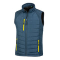 Navy-Yellow - Front - Result Mens Black Compass Padded Soft Shell Gilet