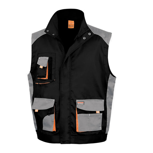 Black-Grey - Front - Result Work-Guard Mens Lite Gilet