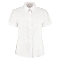 White - Front - Kustom Kit Womens-Ladies Short Sleeve Workwear Oxford Shirt