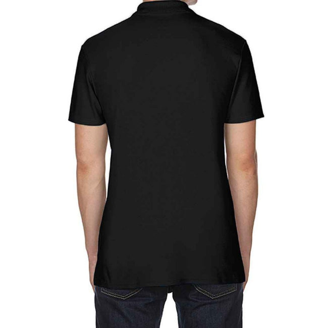 Black - Back - Gildan Mens SoftStyle Double Pique Polo Shirt