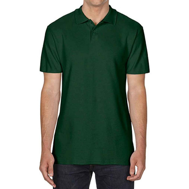 Forest - Front - Gildan Mens SoftStyle Double Pique Polo Shirt