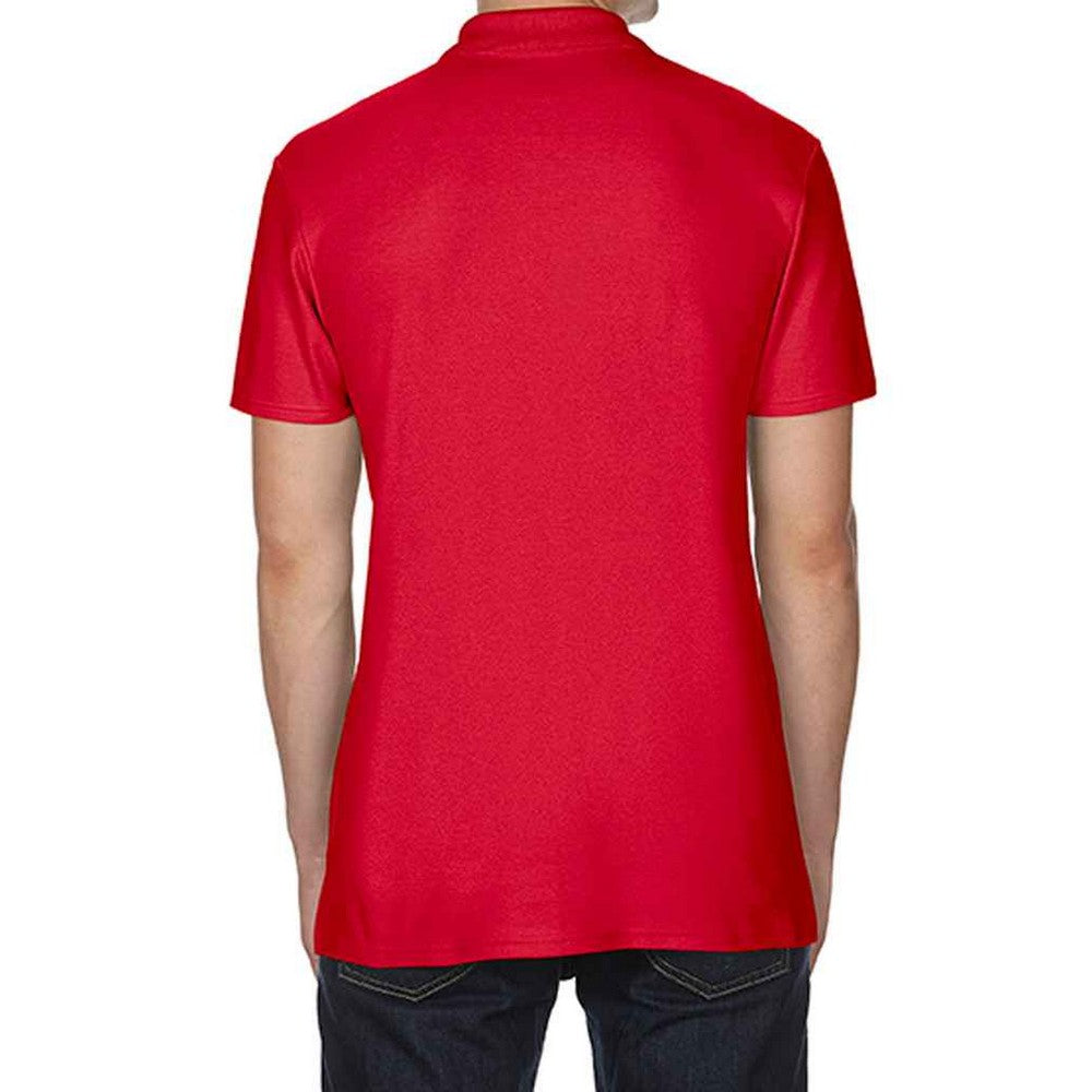 Red - Back - Gildan Mens SoftStyle Double Pique Polo Shirt