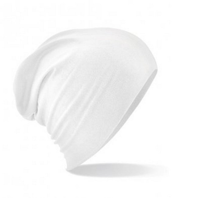 White - Front - Beechfield Mens Hemsedal Slouch Beanie