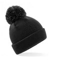 Black - Front - Beechfield Kids Reflective Bobble Beanie