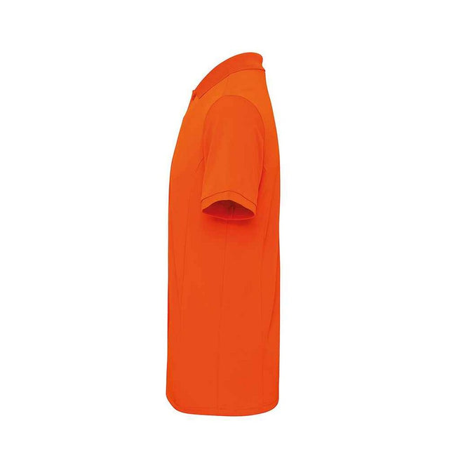 Orange - Side - Premier Mens Coolchecker Plus Piqu Polo Shirt