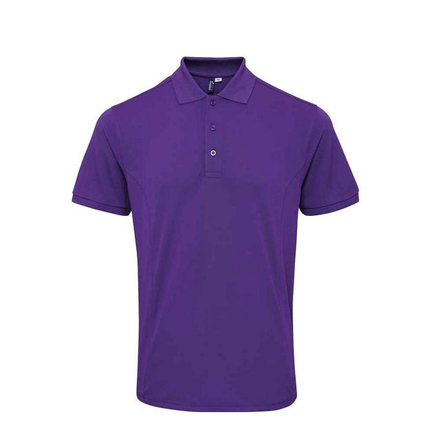 Purple - Front - Premier Mens Coolchecker Plus Piqu Polo Shirt
