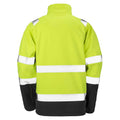 Fluorescent Yellow-Black - Back - Result Adults Safe-Guard Safety Soft Shell Jacket