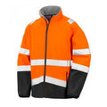 Fluorescent Orange-Black - Front - Result Adults Safe-Guard Safety Soft Shell Jacket