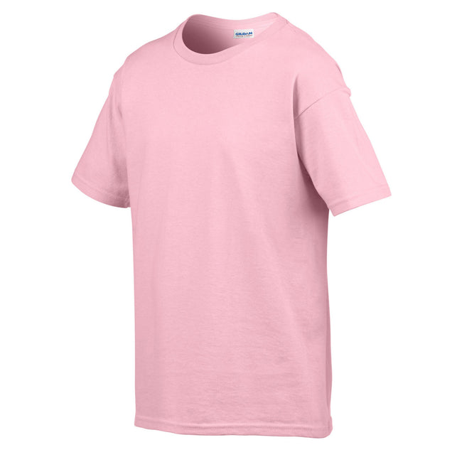 Light Pink - Side - Gildan Childens-Kids SoftStyle Ringspun T-Shirt