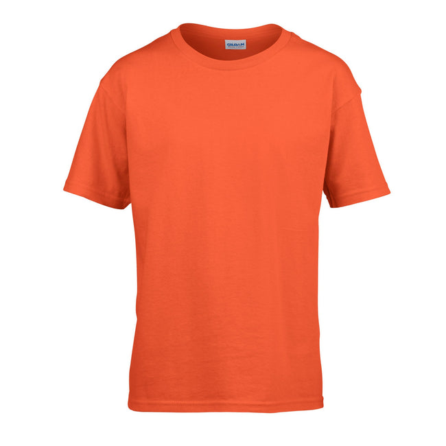 Orange - Front - Gildan Childens-Kids SoftStyle Ringspun T-Shirt