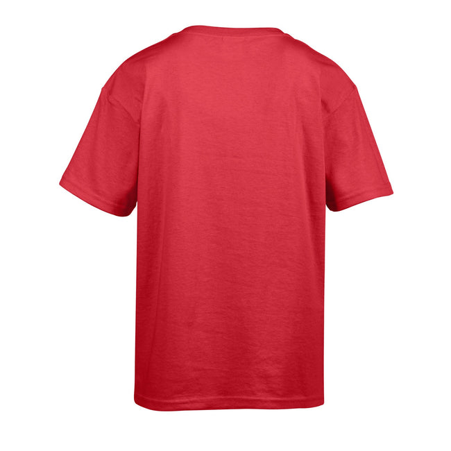 Red - Back - Gildan Childens-Kids SoftStyle Ringspun T-Shirt