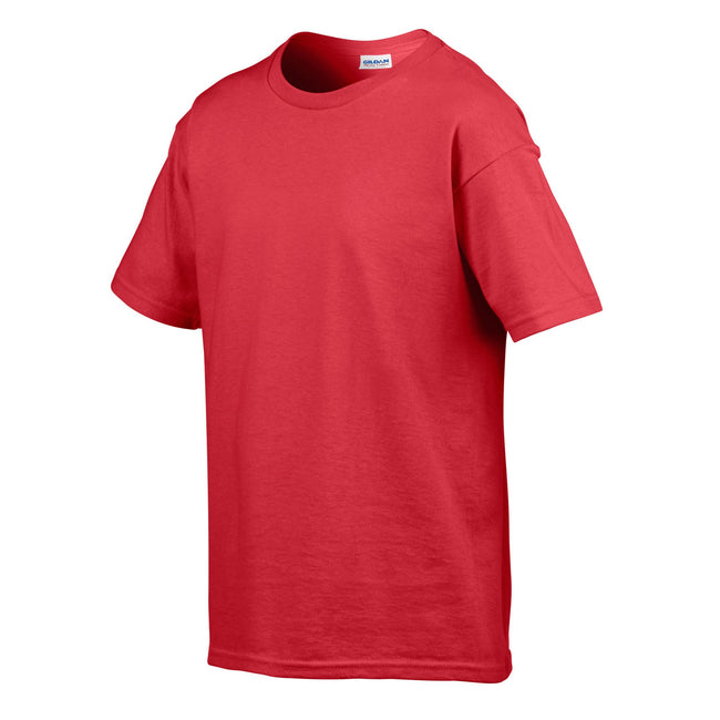 Red - Side - Gildan Childens-Kids SoftStyle Ringspun T-Shirt