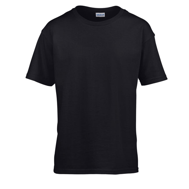 Black - Front - Gildan Childens-Kids SoftStyle Ringspun T-Shirt