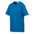 Sapphire Blue - Side - Gildan Childens-Kids SoftStyle Ringspun T-Shirt