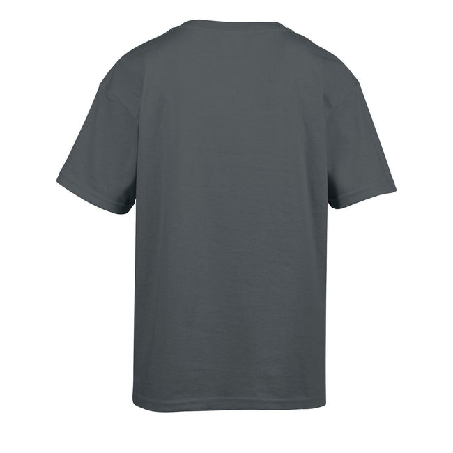Charcoal - Back - Gildan Childens-Kids SoftStyle Ringspun T-Shirt