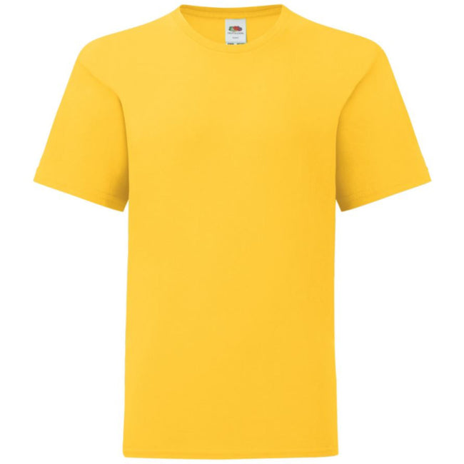 Sunflower Yellow - Front - Fruit Of The Loom Childrens-Kids Iconic T-Shirt