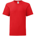 Red - Front - Fruit Of The Loom Childrens-Kids Iconic T-Shirt