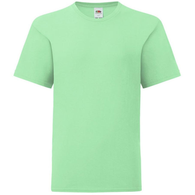 Neo Mint - Front - Fruit Of The Loom Childrens-Kids Iconic T-Shirt