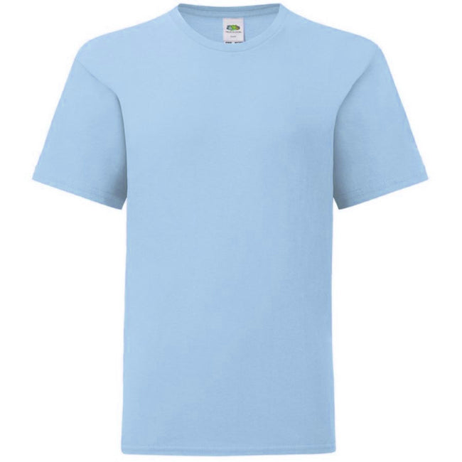 Sky Blue - Front - Fruit Of The Loom Childrens-Kids Iconic T-Shirt