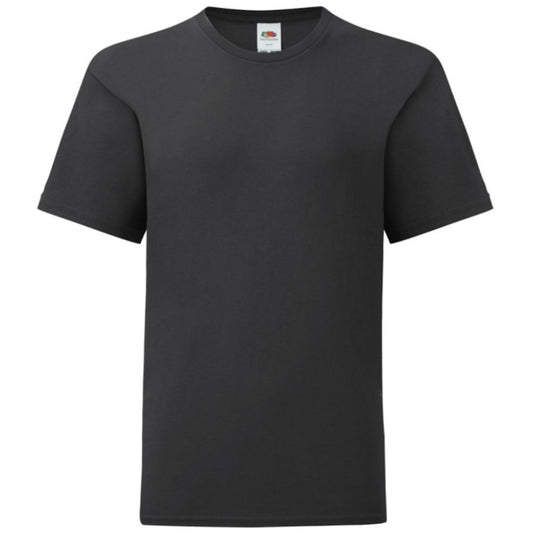 Black - Front - Fruit Of The Loom Childrens-Kids Iconic T-Shirt