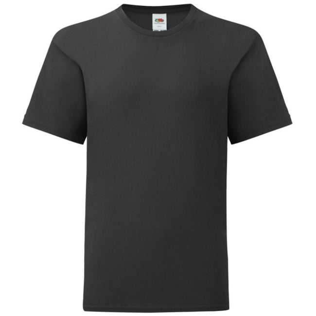 Black - Front - Fruit Of The Loom Childrens-Kids Iconic T-Shirt