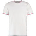 White-Red-Royal Blue - Side - Kustom Kit Mens Fashion Fit Tipped T-Shirt
