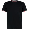 Black-White-Red - Back - Kustom Kit Mens Fashion Fit Tipped T-Shirt