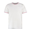 White-Red-Royal Blue - Front - Kustom Kit Mens Fashion Fit Tipped T-Shirt