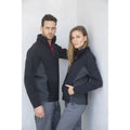 Black-Charcoal - Back - Henbury Adults Unisex Contrast Soft Shell Jacket