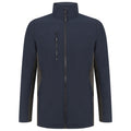 Navy-Charcoal - Front - Henbury Adults Unisex Contrast Soft Shell Jacket