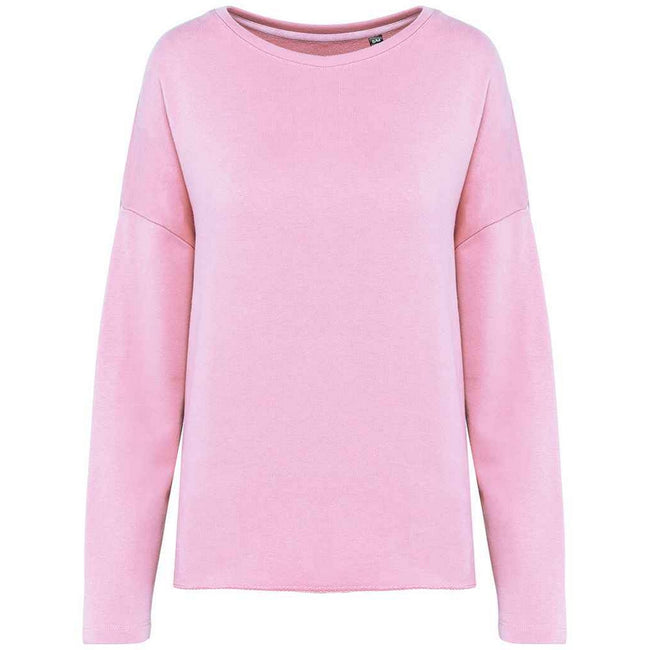 Pale Pink - Front - Kariban Womens-Ladies Oversized Sweatshirt
