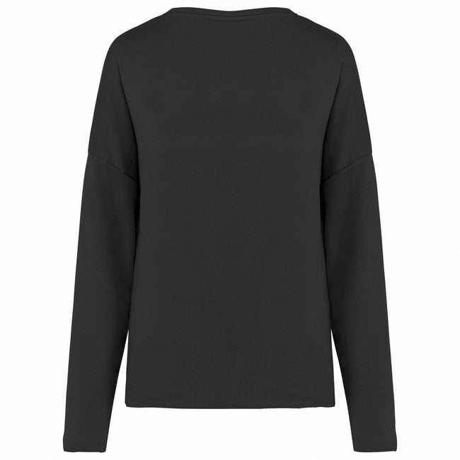 Black - Back - Kariban Womens-Ladies Oversized Sweatshirt