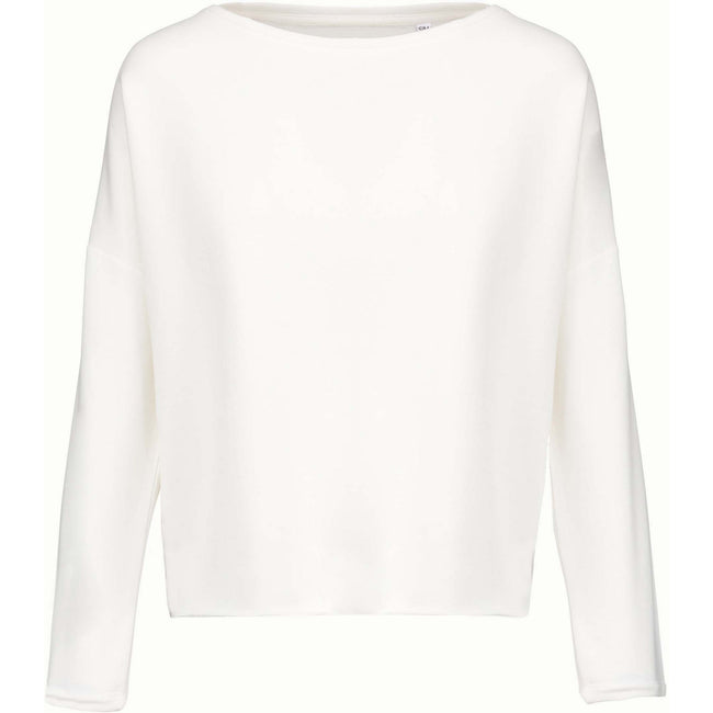 Off White - Front - Kariban Womens-Ladies Oversized Sweatshirt